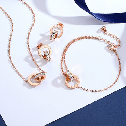 Diamond inlaid zircon bracelet