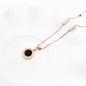 Korean fashion 18K rose gold black and white necklace