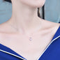 S925 sterling silver circle pearl necklace Korean simple