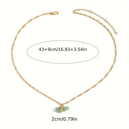 Gold Chain Jade Pendant Necklace