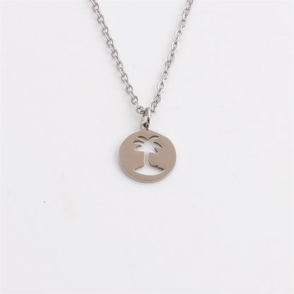 Hollow Coconut Tree Pendant Neck Accessories Men