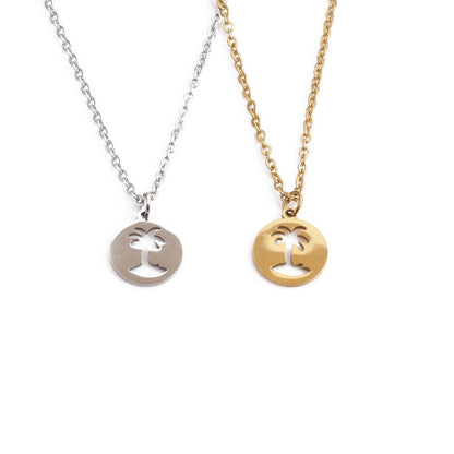 Hollow Coconut Tree Pendant Neck Accessories Men