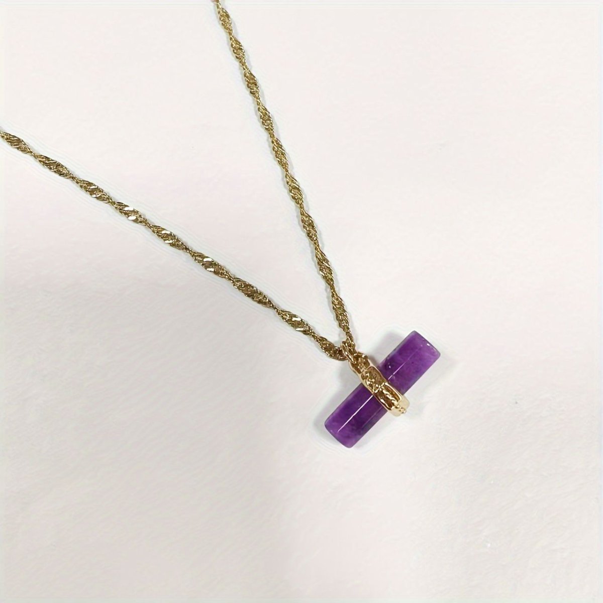 Gold Chain Jade Pendant Necklace