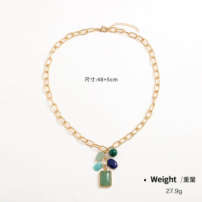 Temperament Entry Lux Color Pendant Necklace