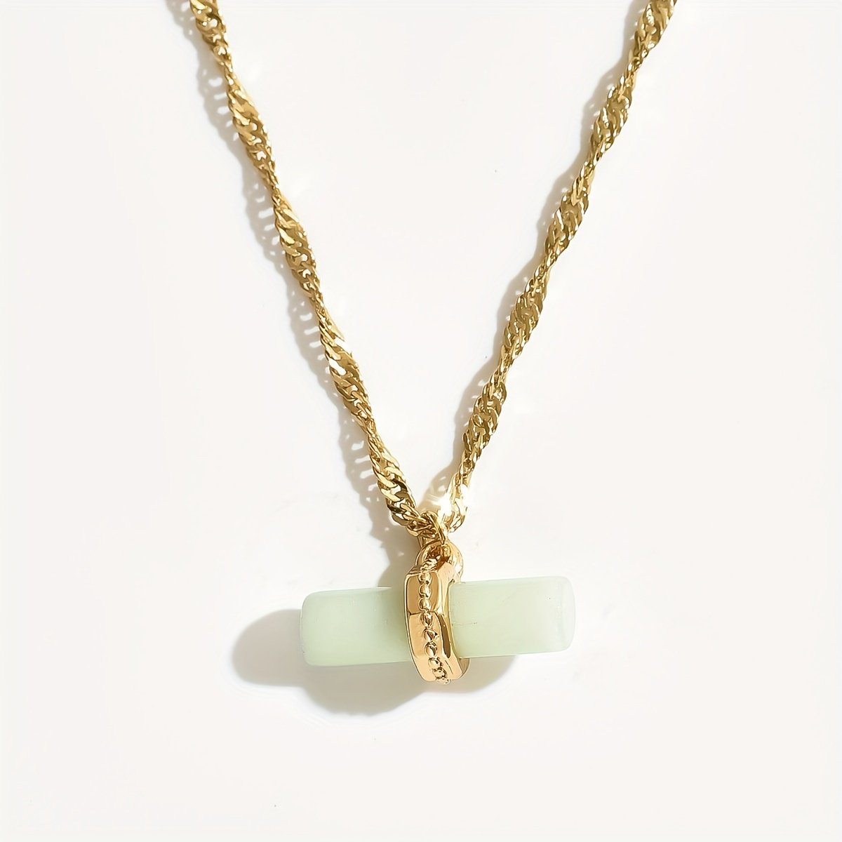 Gold Chain Jade Pendant Necklace