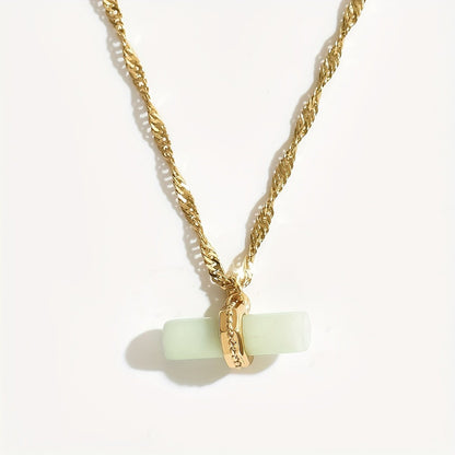 Gold Chain Jade Pendant Necklace