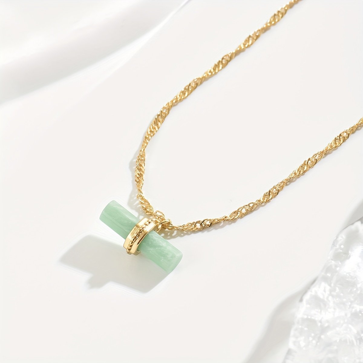 Gold Chain Jade Pendant Necklace